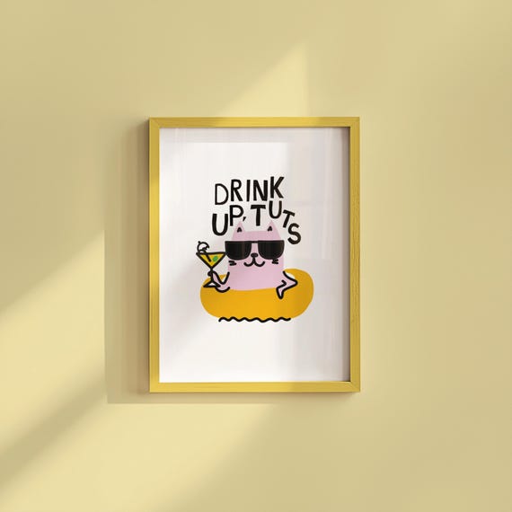 Cute Kittens Art Print Retro Decor For Home Funny Wall Y2k Girly Vintage Perfect Bar Cart