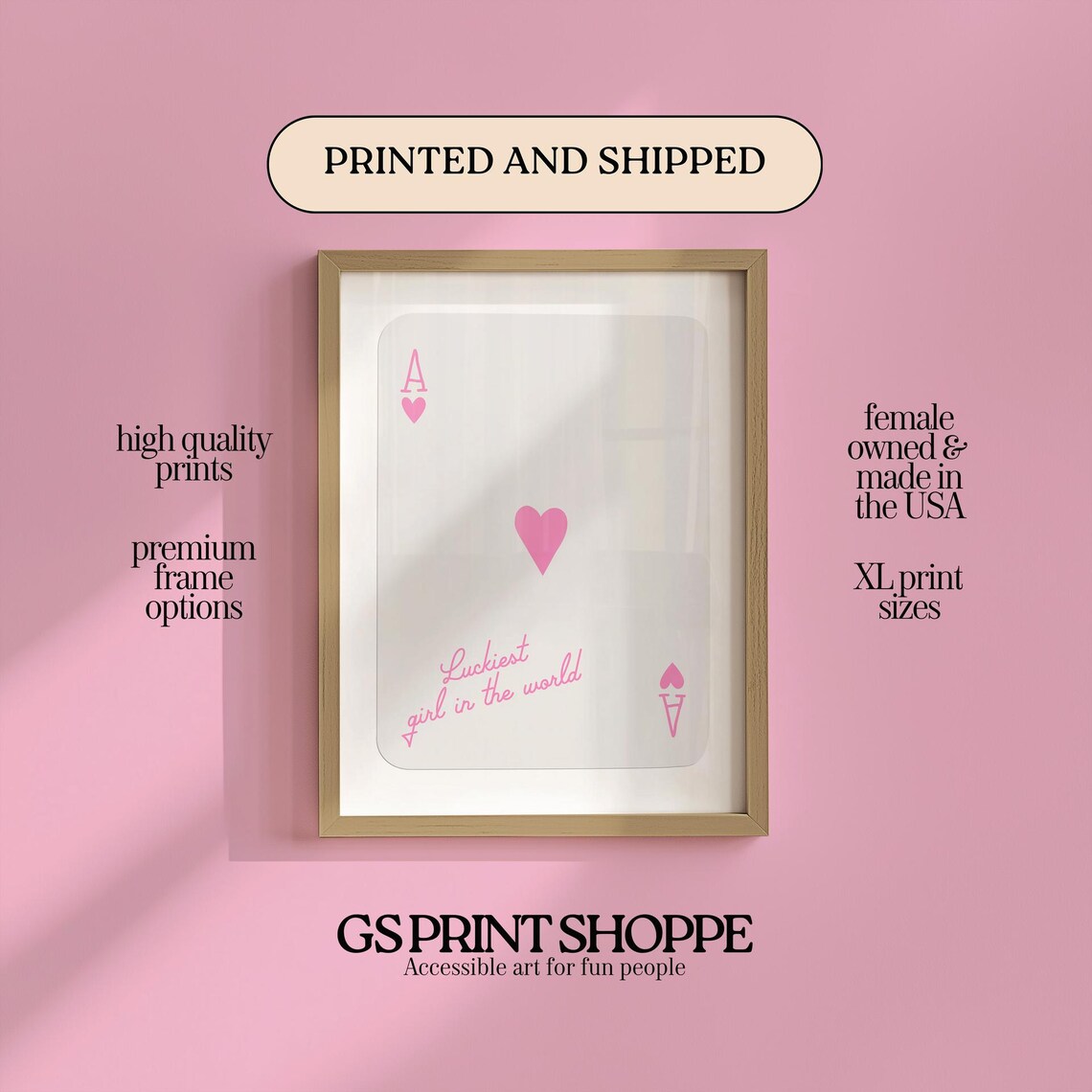 Luckiest Girl In The World Ace Playing Card Print