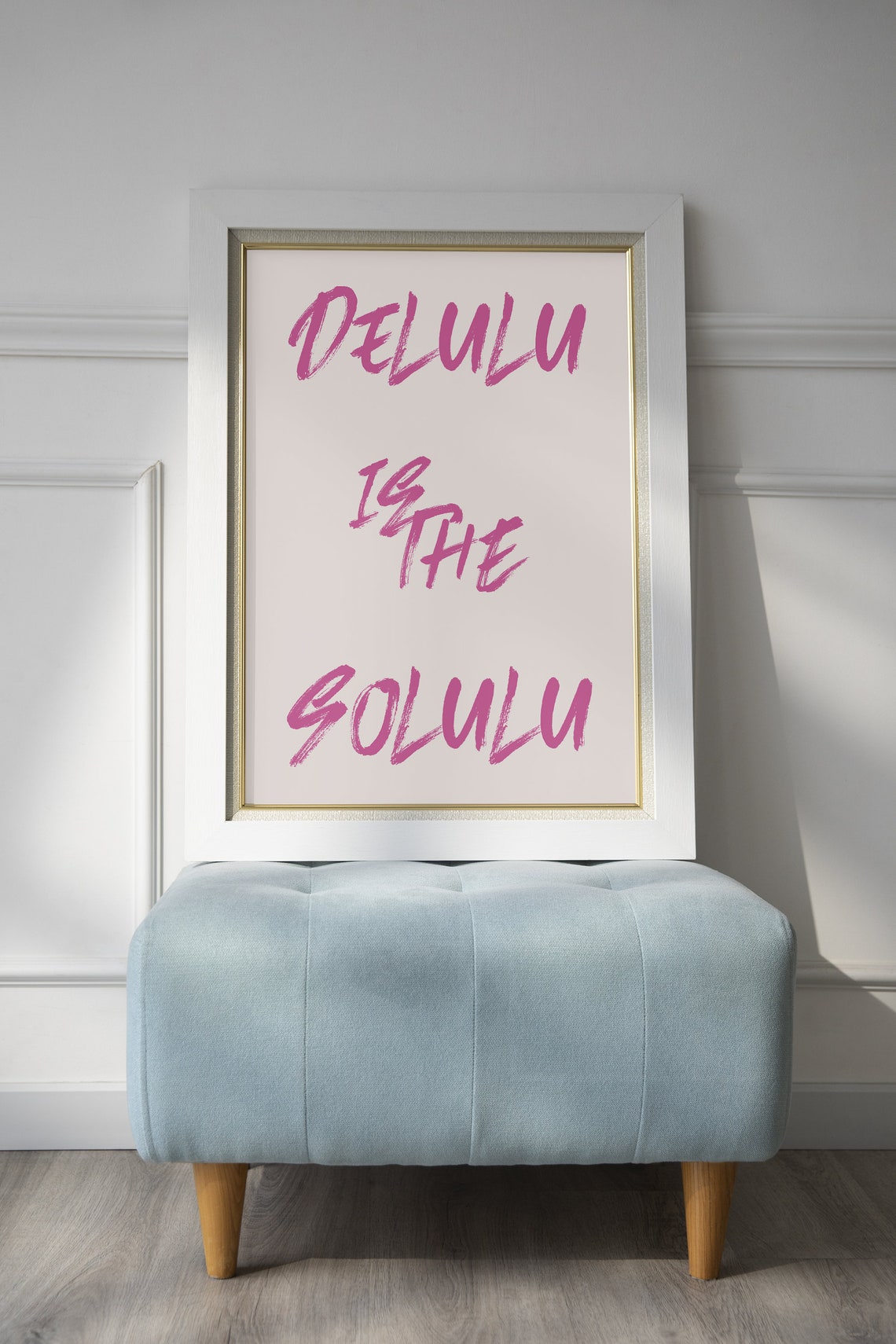 Delulu Is The Solulu Poster Trendy Preppy Pink Wall Art Inspirational Quote Print Aesthetic College Dorm Decor Girly Teen Room - Image 2