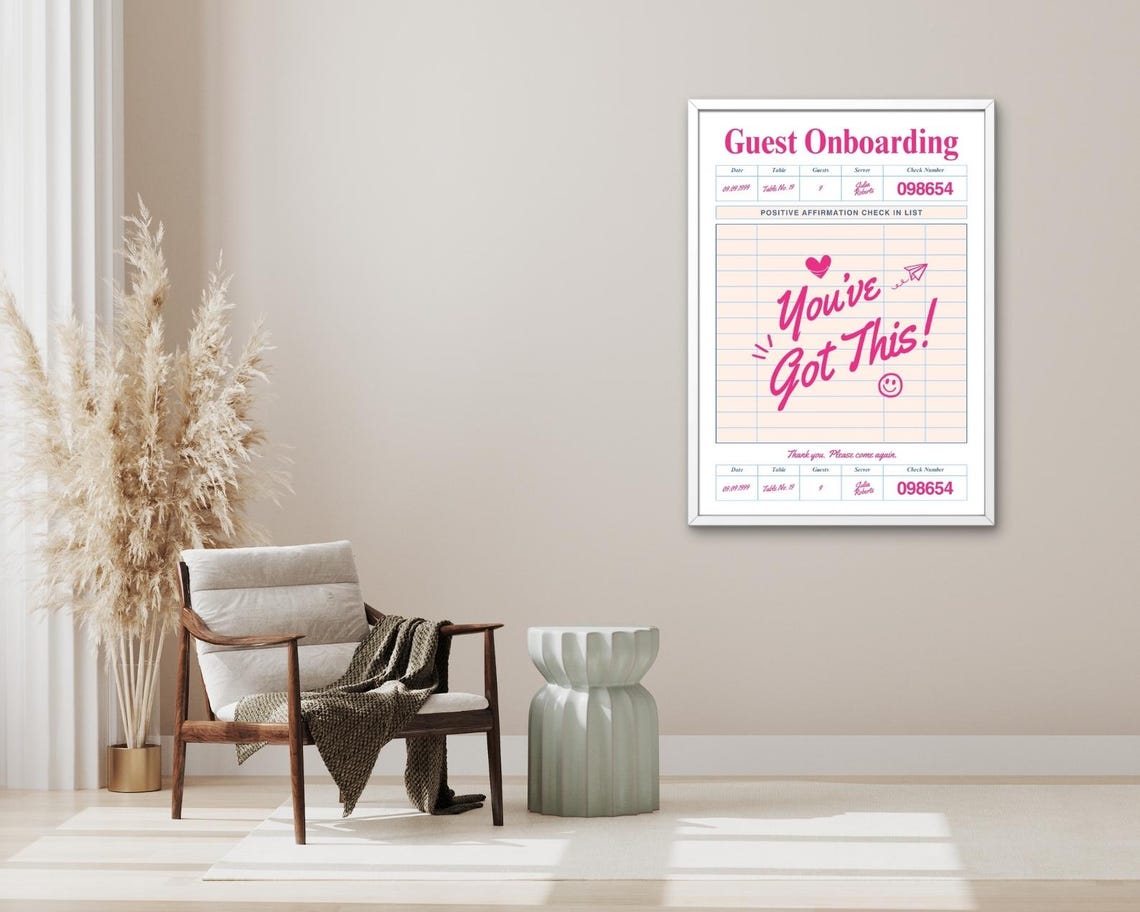 You Have Got This Guest Check Receipt Pink Affirmation Fun Poster - Image 3