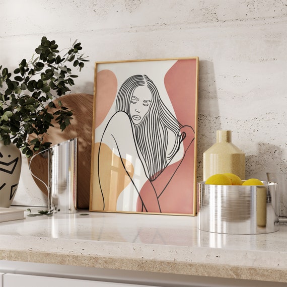 One Line Art Woman Line Drawing Woman Woman Body Art Female Line Art One Line Print Minimal Woman One Line Art One Line Minimalist Art