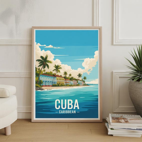 Travel Poster Havana Art Print Caribbean Wall Tropical Decor Enthusiast Gift