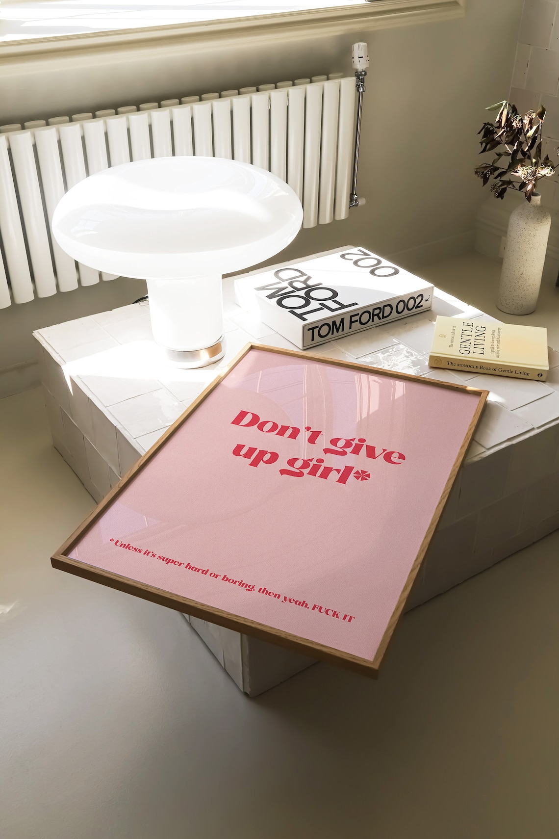 Dont Give Up Girl Art Print, Funny Motivational Decor - Image 2