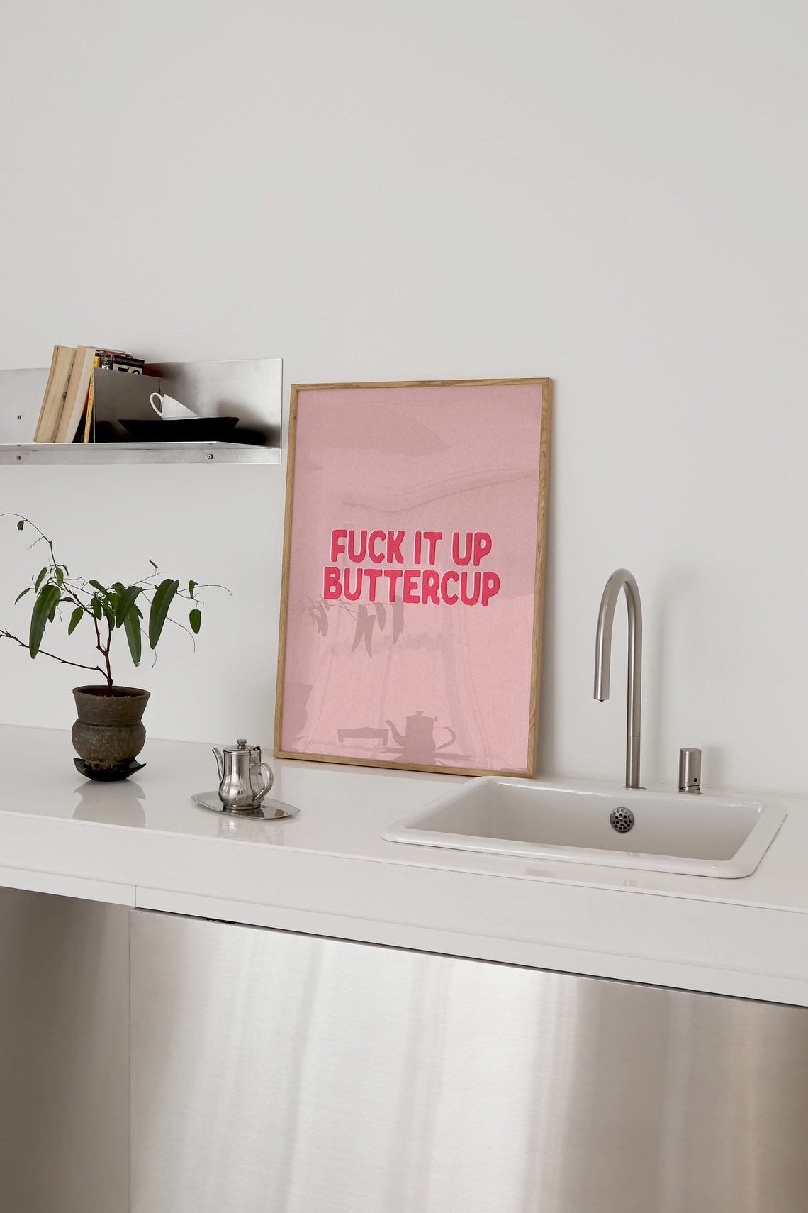 Fuck It Up Buttercup Bold Pink Typography Sweary Quote Poster - Image 2