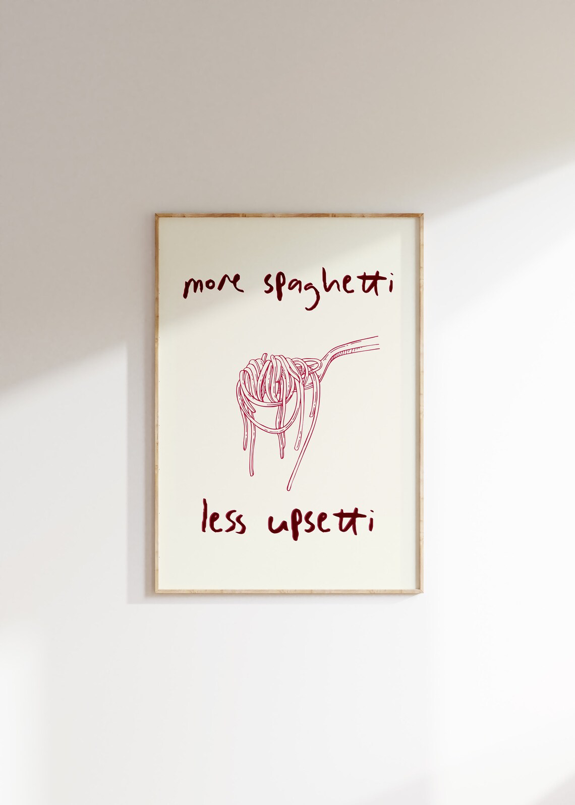 Spaghetti Retro Quote Art Print, Kitchen Decor