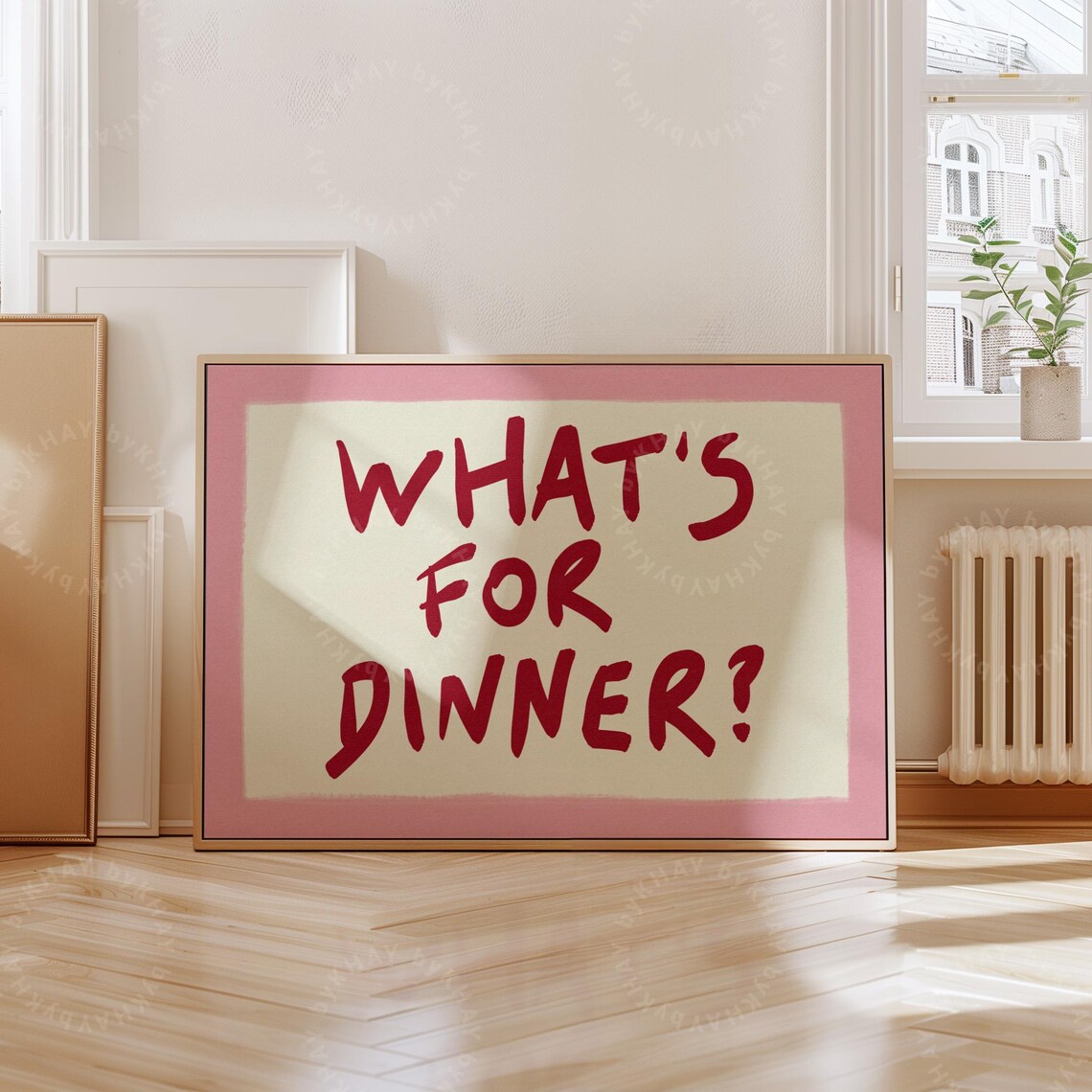 Whats For Dinner? Modern Typography Quote Art Print - Image 2