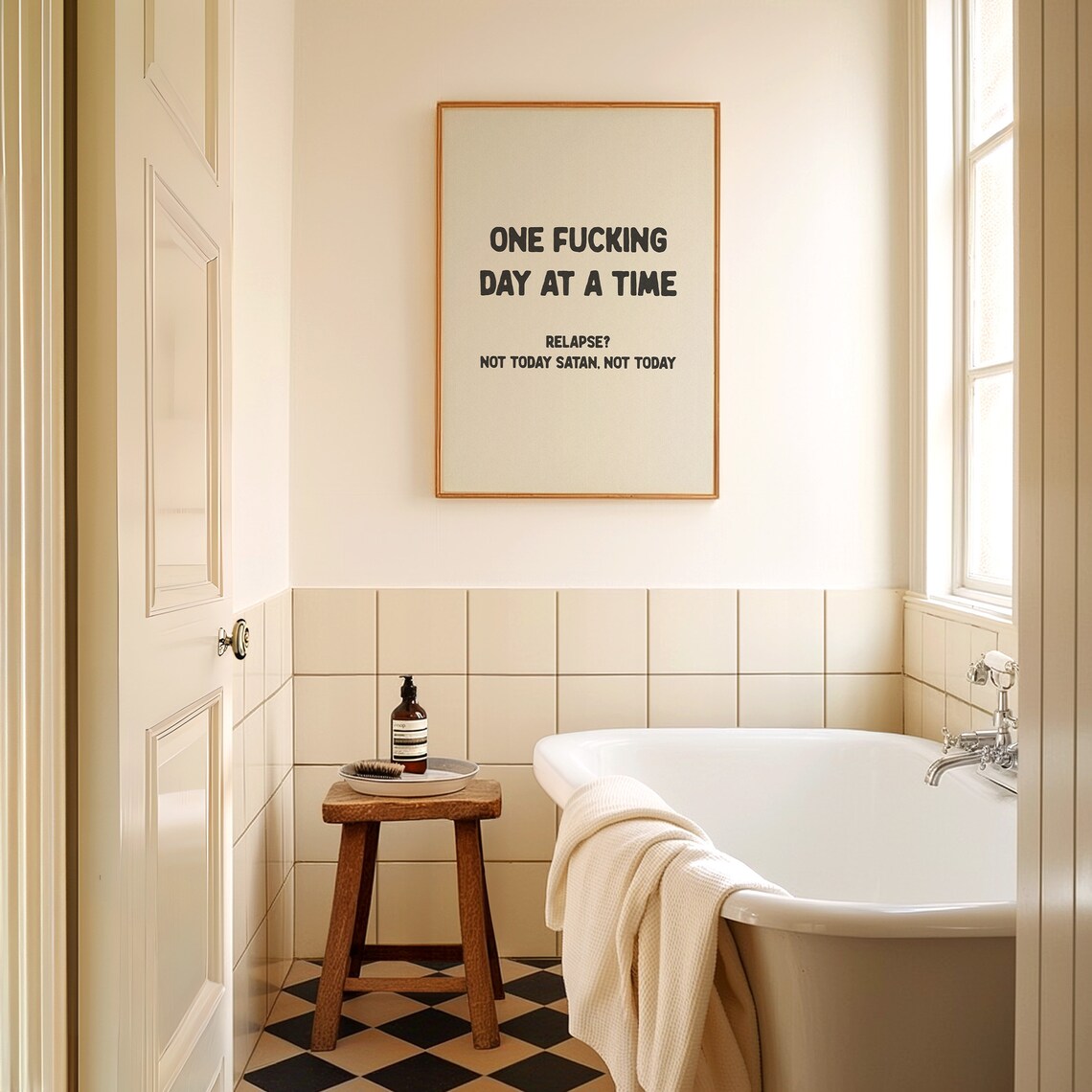 One Fucking Day At A Time Sobriety Art Print - Image 2