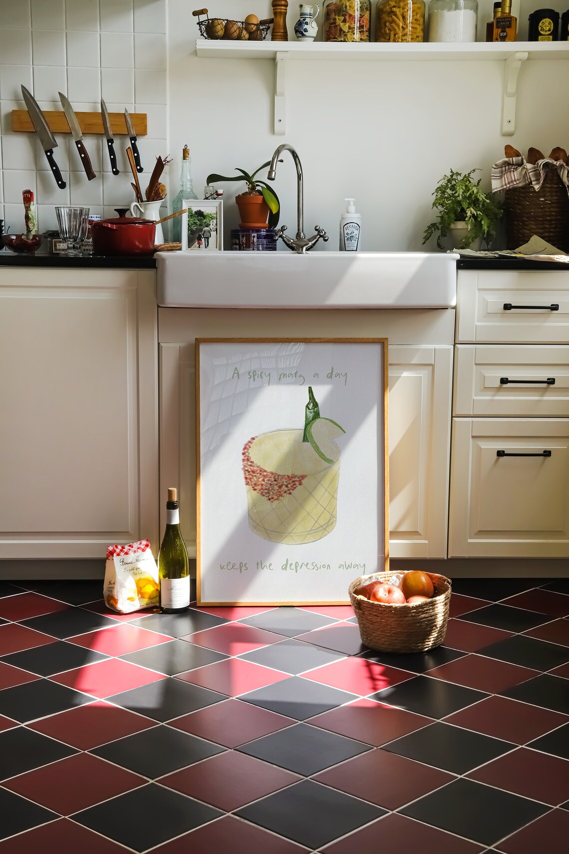 Spicy Marg A Day Funny Margarita Kitchen Art Print - Image 2