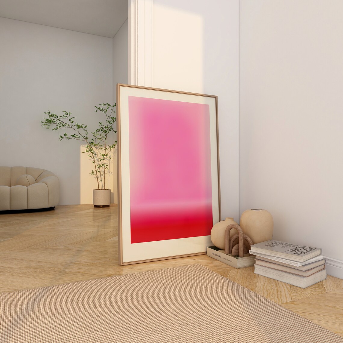 Abstract Hot Pink Gradient Art Print, Y2K Maximalist - Image 2