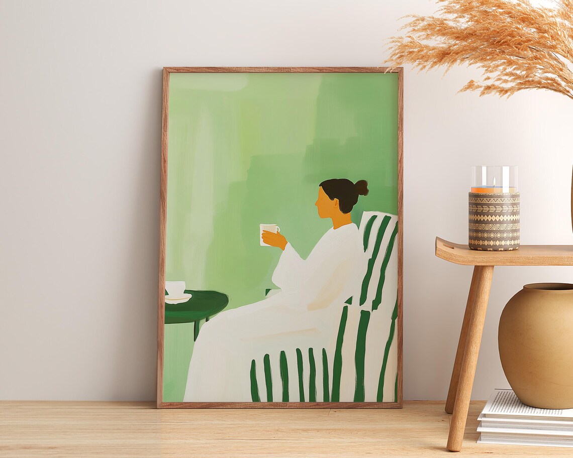 Coffee Lover Gift, Abstract People Art Print - Image 3