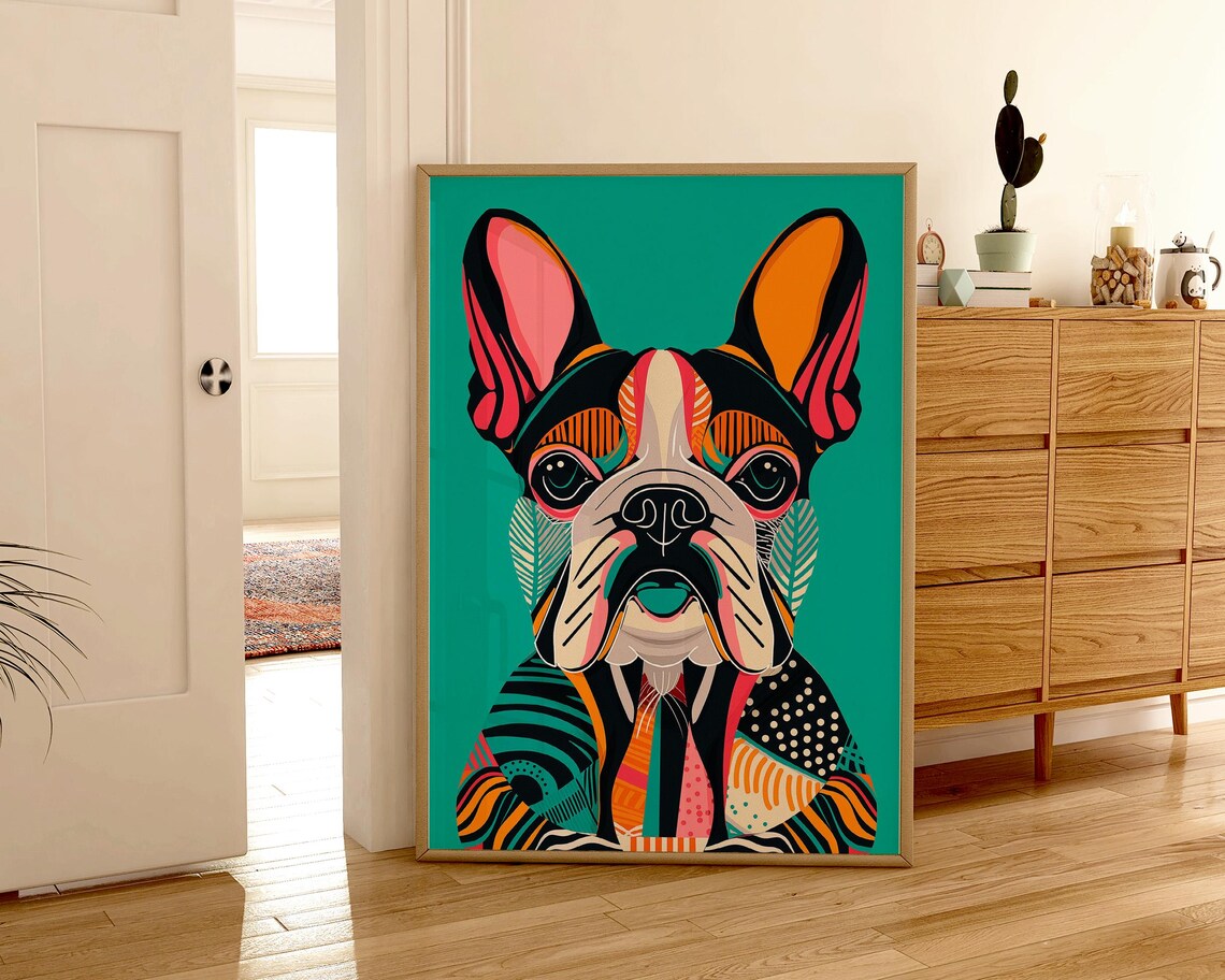 Abstract French Bulldog Portrait, Contemporary Art Print - Image 4