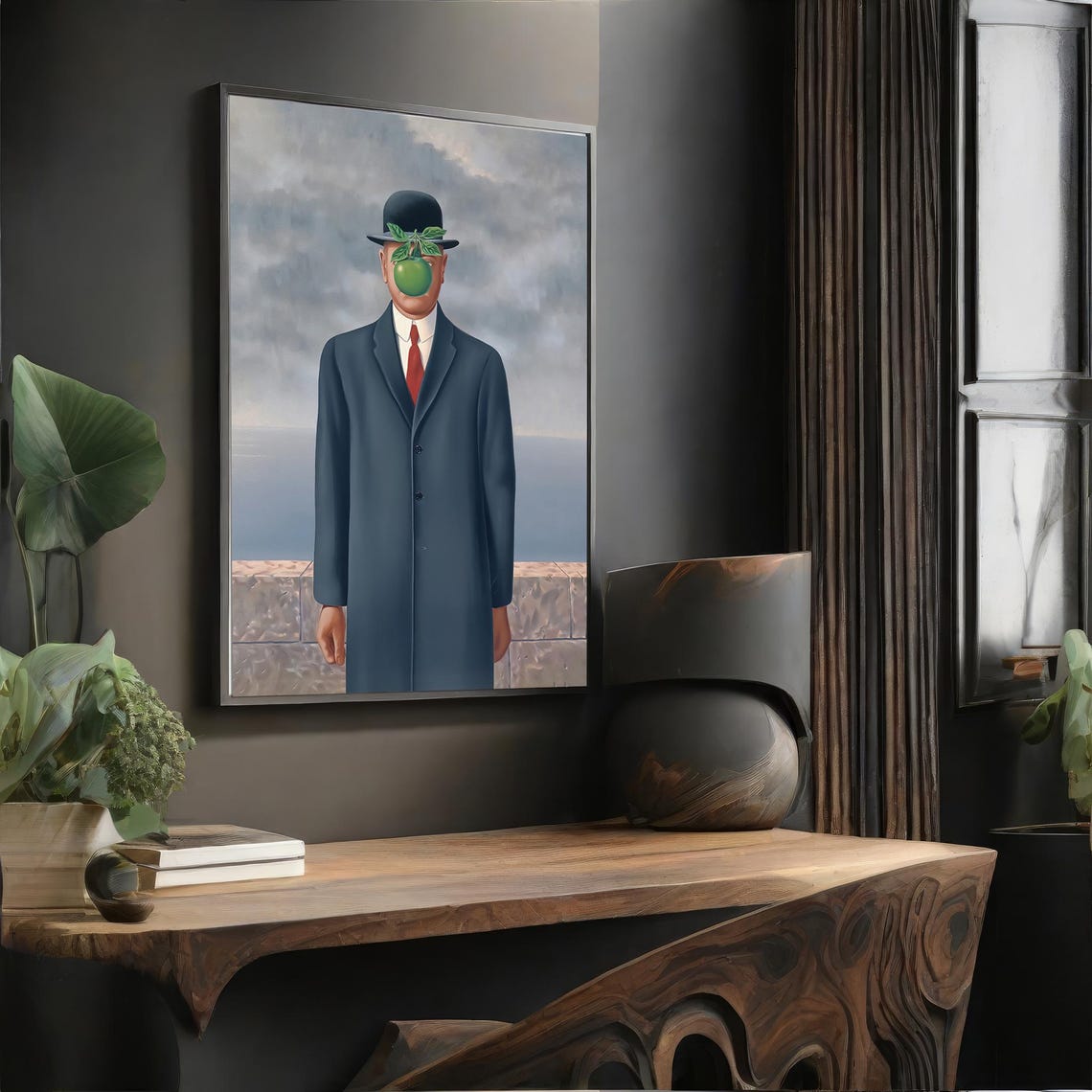 Rene Magritte The Son of Man Surrealist Bowler Hat Apple Art Poster - Image 4