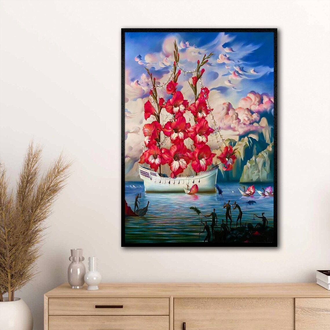 Vladimir Kush Style Flower Ship Surrealist Ocean Fantasy Painting Art Poster - Image 3
