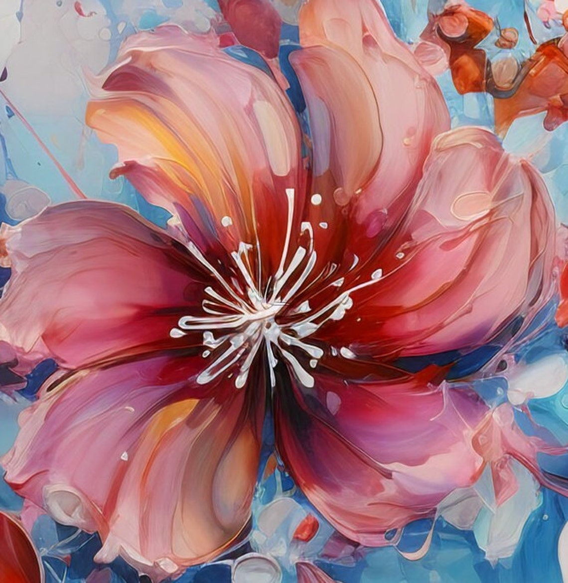 Abstract Expressionist Floral Art Print - Image 2