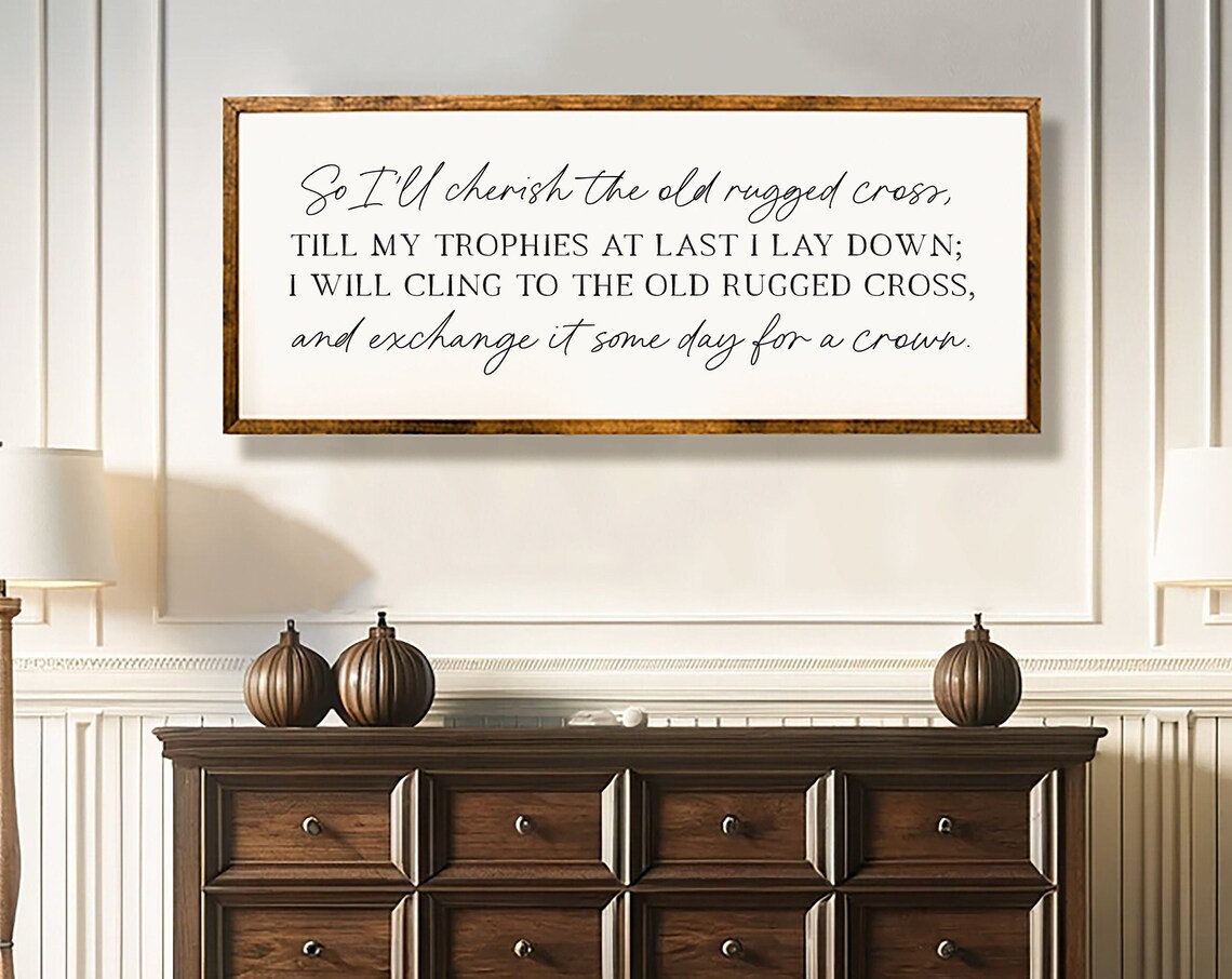 I'll Cherish The Old Rugged Cross Hymn Wall Art Print