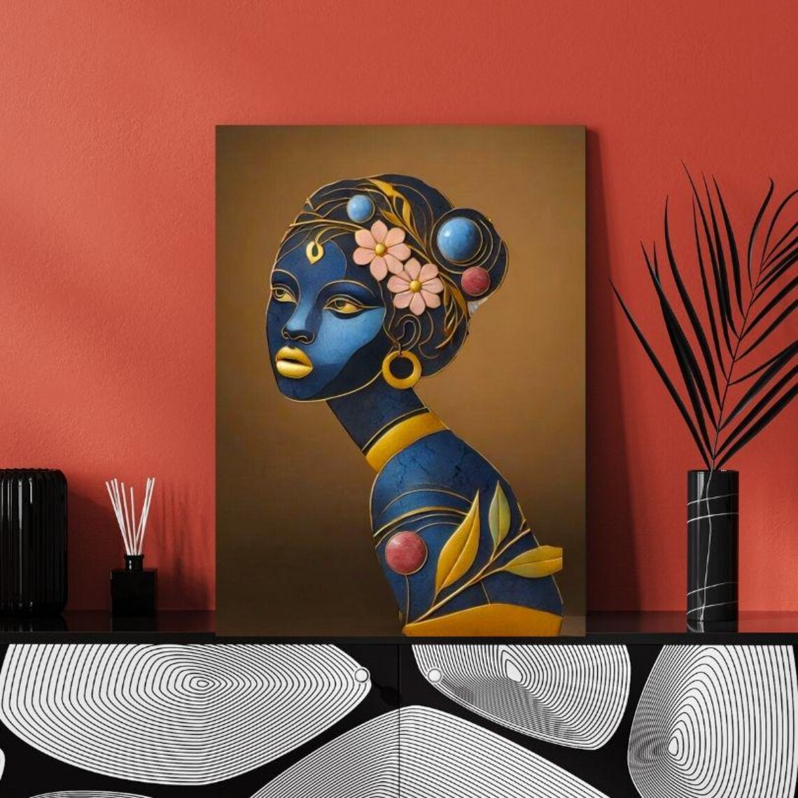 African Woman Illstrasyon Wall Art Wall Art Minimalist Wall Art Pdf Files Print Wall Art - Image 2