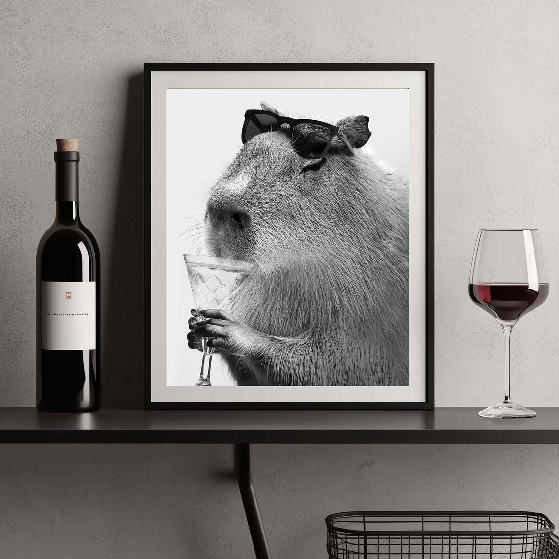 Capybara And Cocktail Kitchen Wall Art Print - Image 2