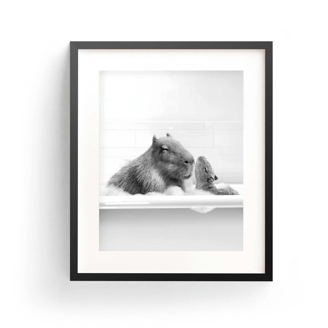 Capybara Family Bathroom Nursery Art Print - Image 3