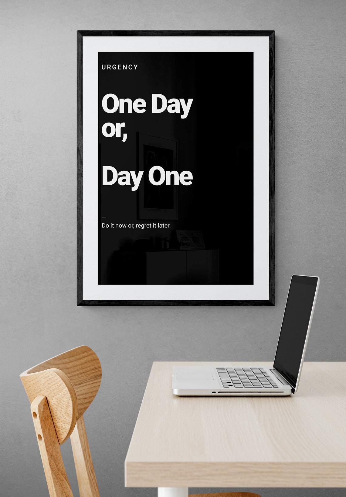 One Day Or Day One Urgency Bold Black Motivational Quote Poster - Image 2