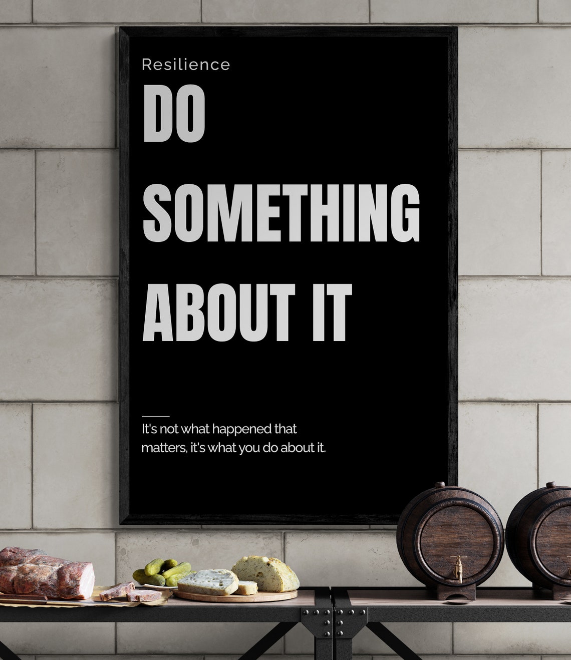 Resilience Do Something About It Black Mindset Office Quote Poster - Image 2