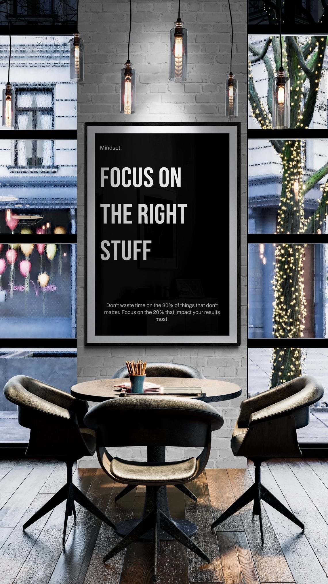 Focus on the Right Stuff Daily Productivity Mindset Quote Poster - Image 2