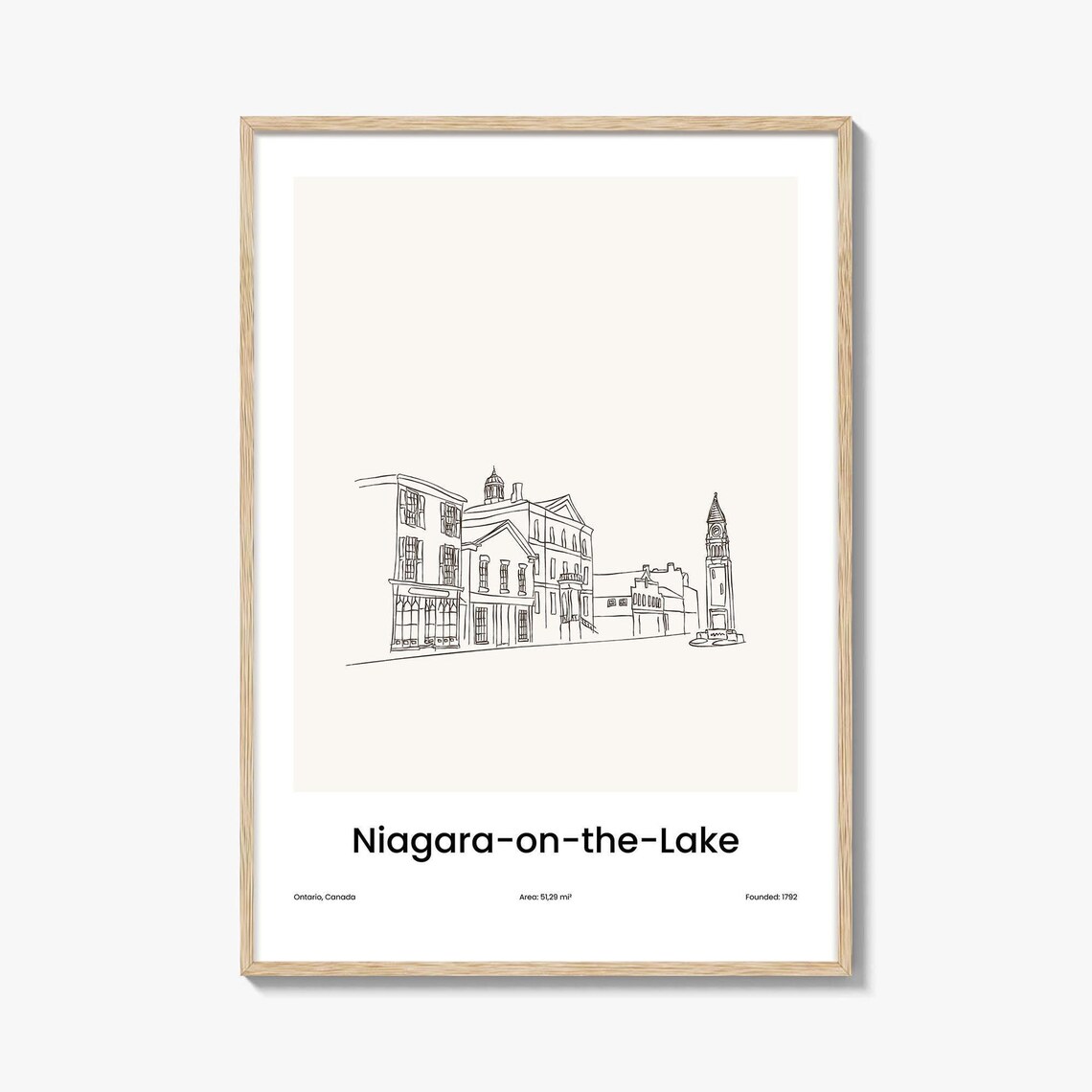 Niagara-on-the-Lake Canada Historic Town Street One Line Drawing Poster