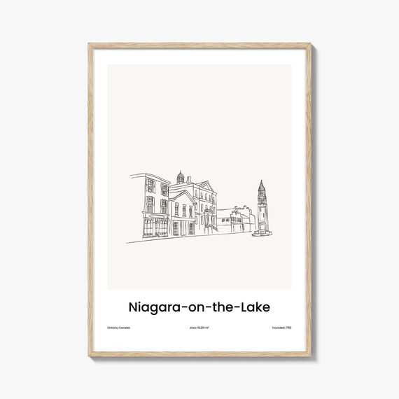 Niagara-on-the-Lake Canada Historic Town Street One Line Drawing Poster