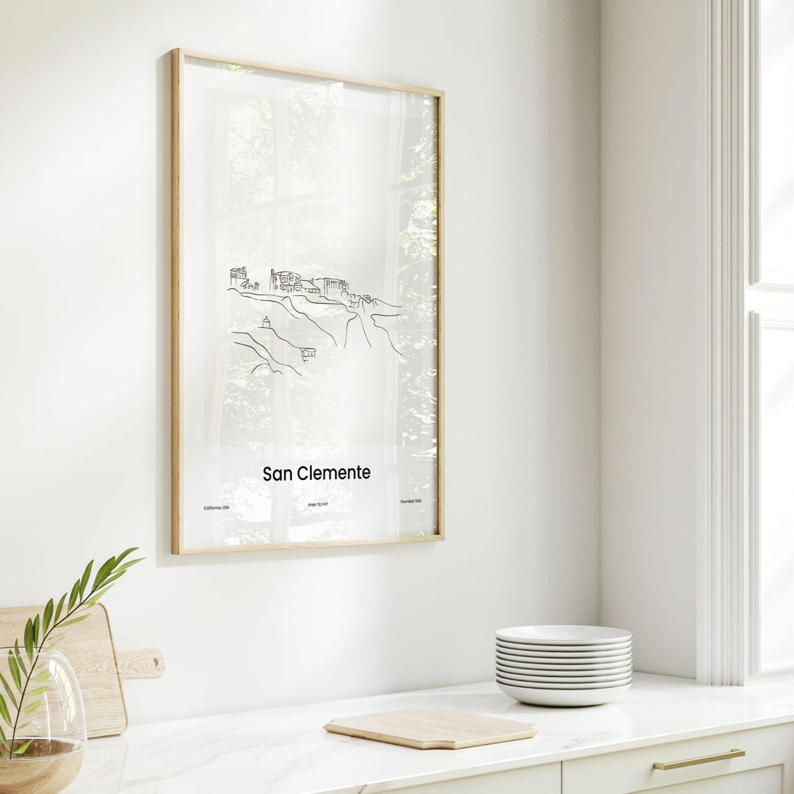 San Clemente California Minimalist One Line Drawing Coast Poster - Image 6