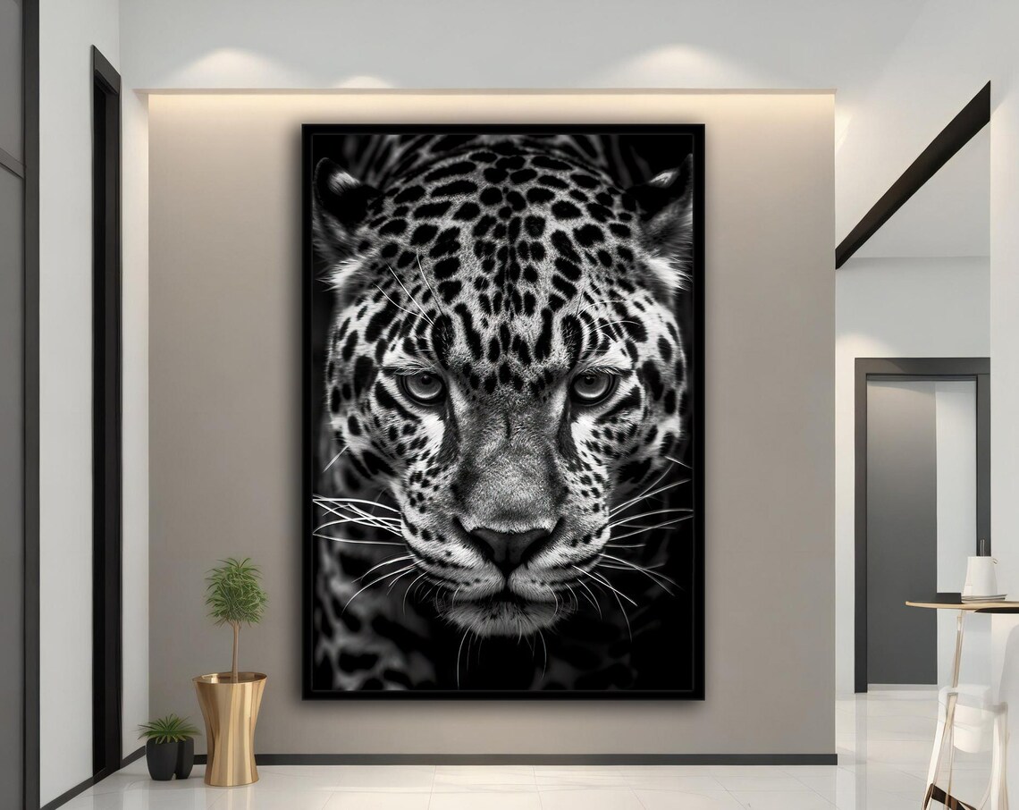 Black And White Leopard Print, Wild Animal Poster