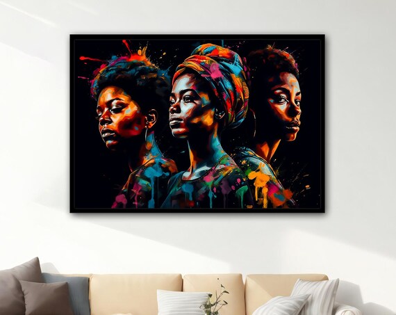 Colorful African Womans Modern Wall Art African Womans Wall Art Ethnic Wall Decor African Abstract Woman Ethnic