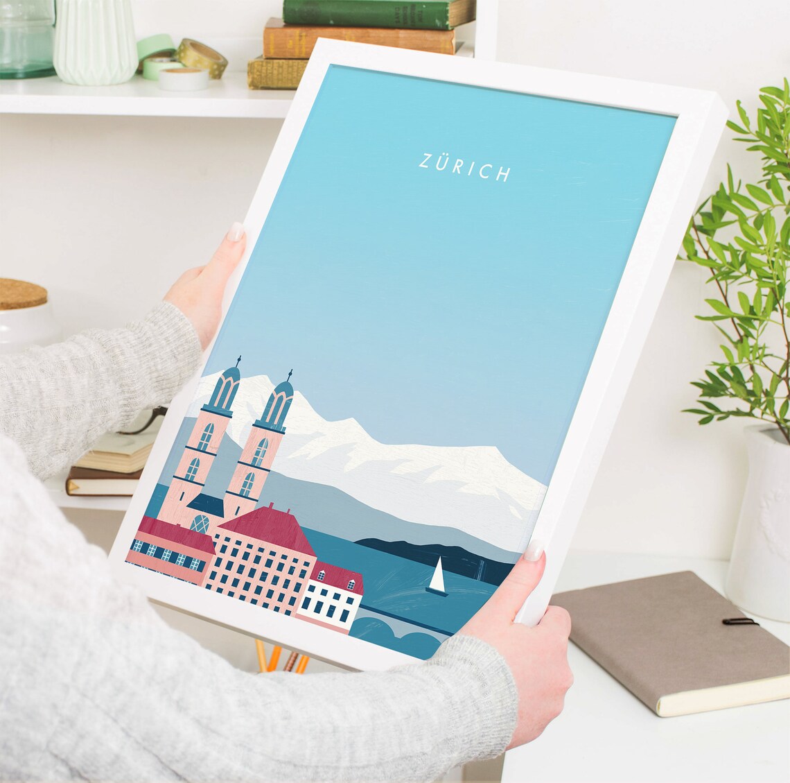 Zurich Travel Poster, Switzerland City Art Print - Image 4