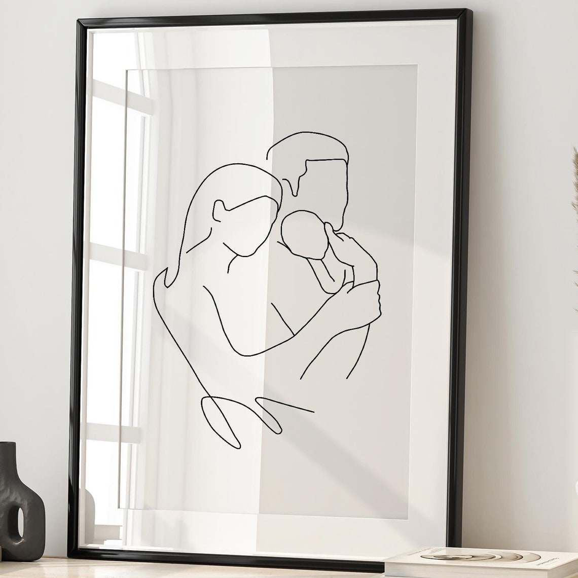 Family Line Art Family Drawing New Baby Gift Family Portrait New Baby Gift For Mom Baby Shower Print Gift New Baby Print Baby Print