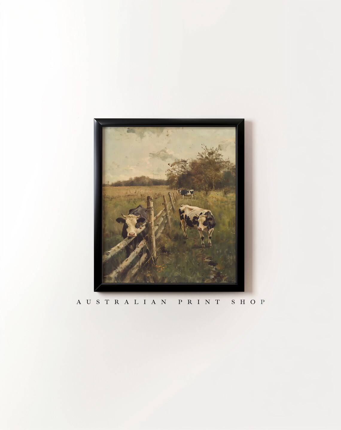 Vintage Country Cows, Australian Outback Art Print - Image 6