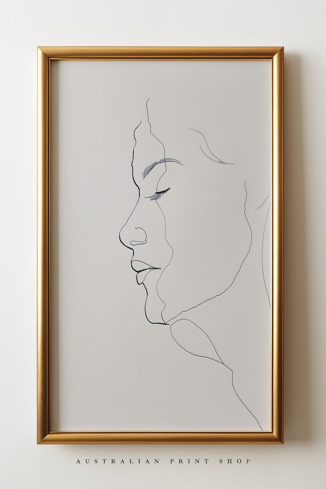 Woman Line Drawing Minimalist Profile Elegant Black White Poster - Image 5
