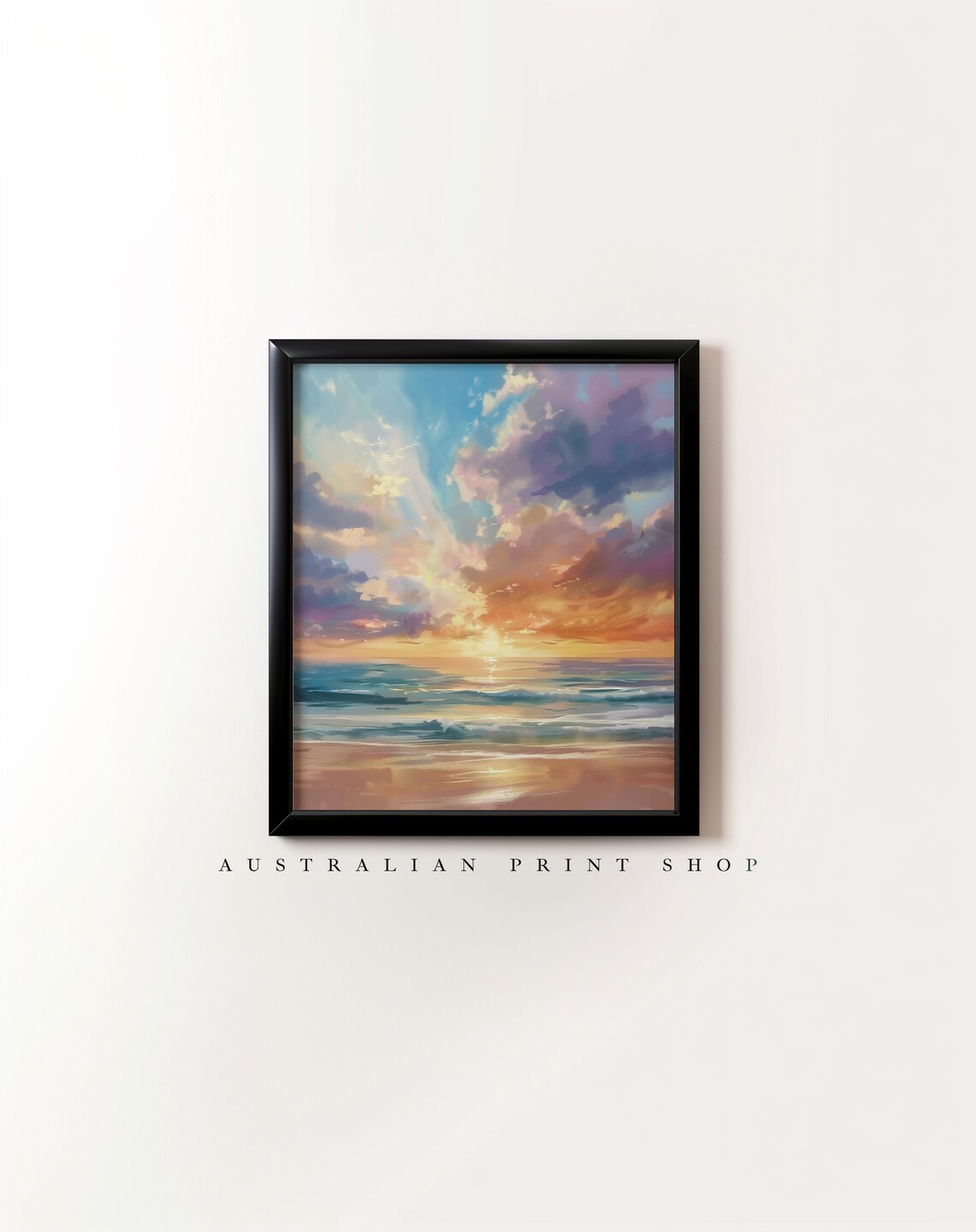 Cloudy Beach Ocean Sunset, Australian Coastal Landscape - Image 7