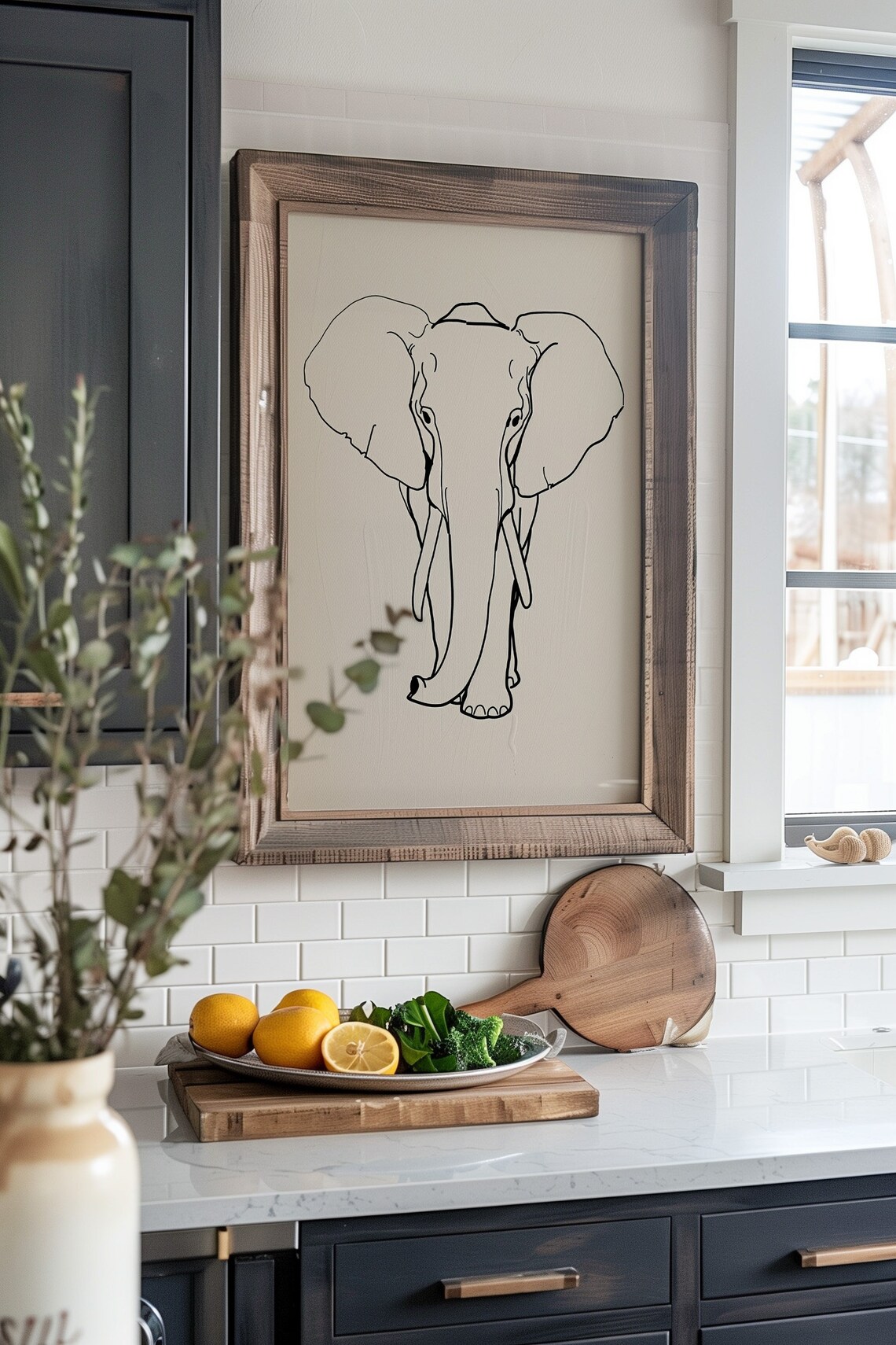 Minimalist Elephant Line Drawing Safari Animal Nursery Wall Art - Image 5