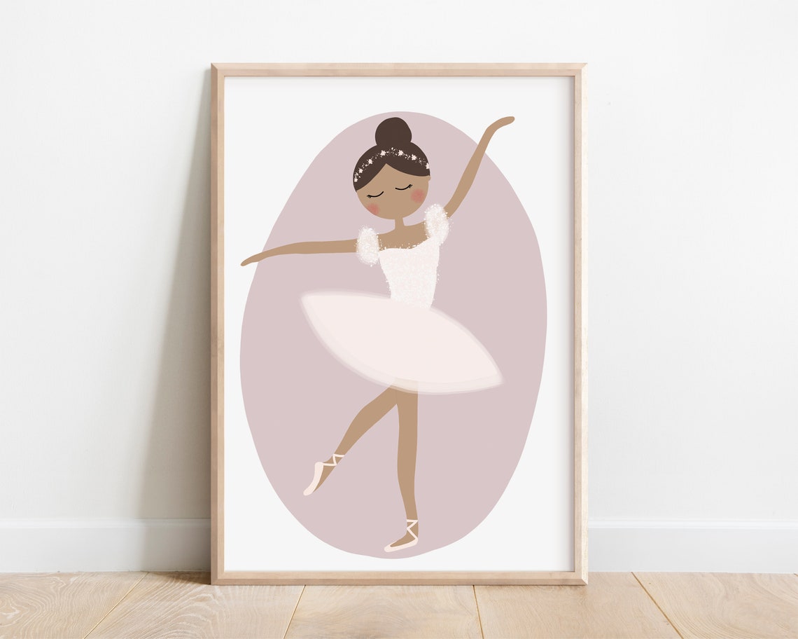 Ballerina Stella Art Print Ballerina Art Print Nursery Ballerina Wall Art Little Girl Personalized Ballerina Art