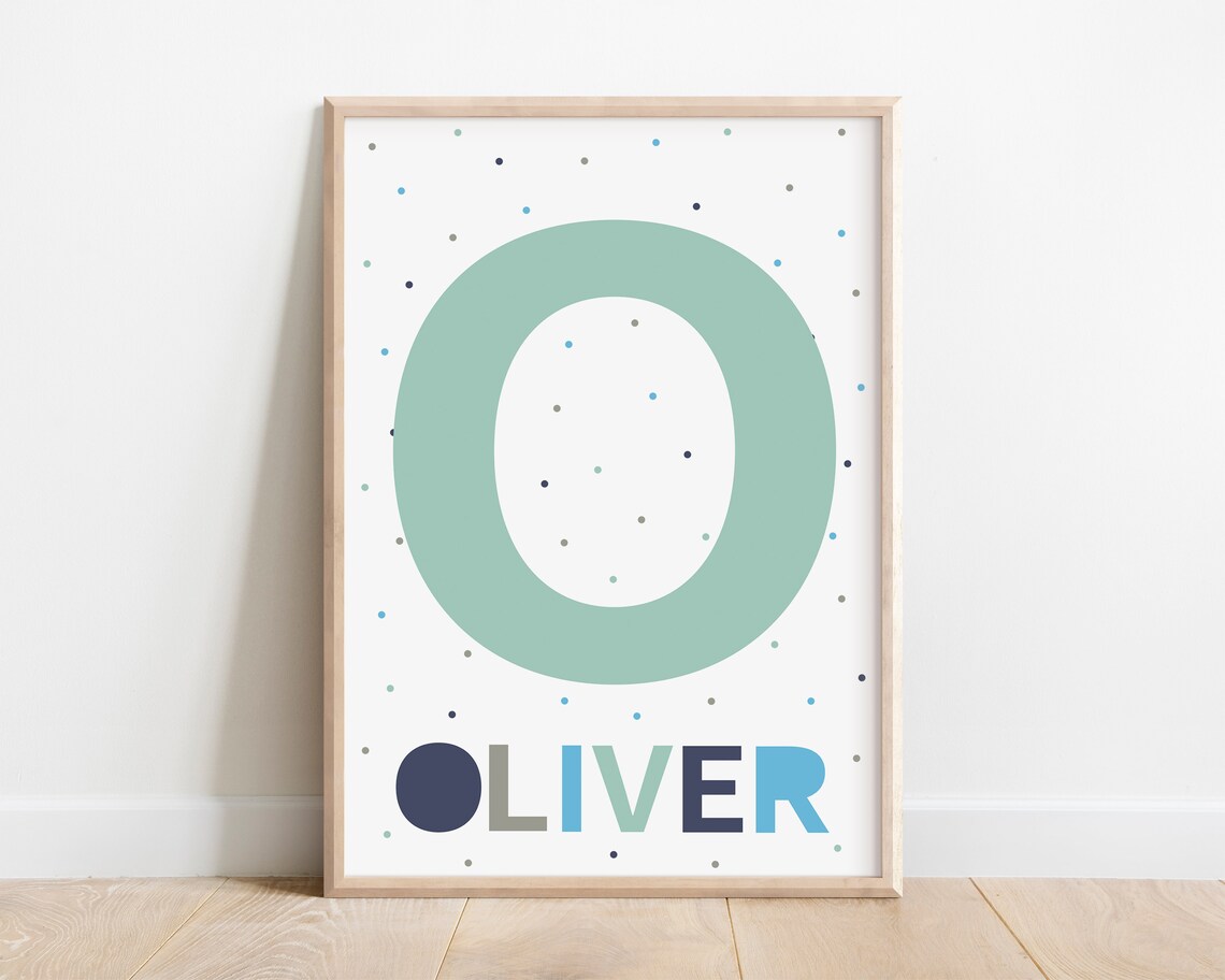 Boy Name Custom Letter Print, Nursery Decor