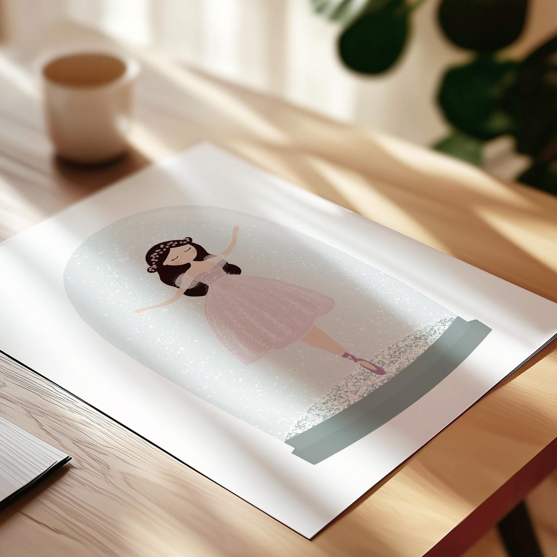 Ballerina Snow Globe Art Print Ballerina In A Snowglobe Ballerina Illustration Ballerina Print Ballerina Art Print Ballerina Kids - Image 3