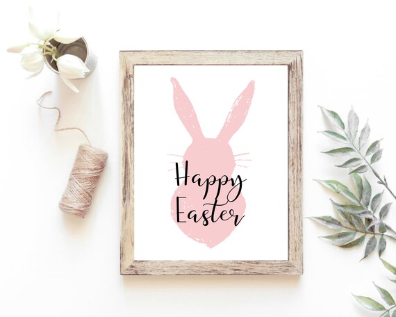 Easter Bunny Art Print, Farmhouse Easter Decor