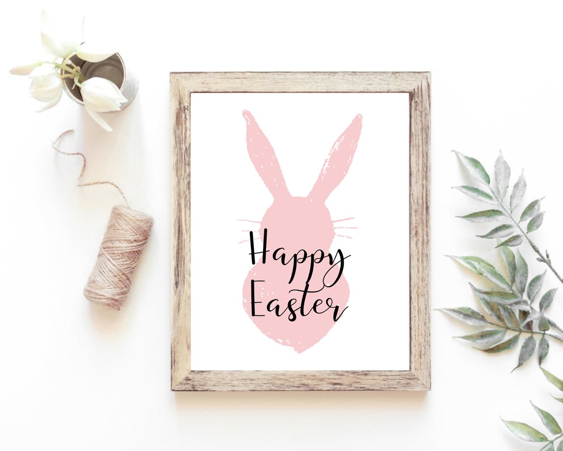 Easter Bunny Art Print, Farmhouse Easter Decor