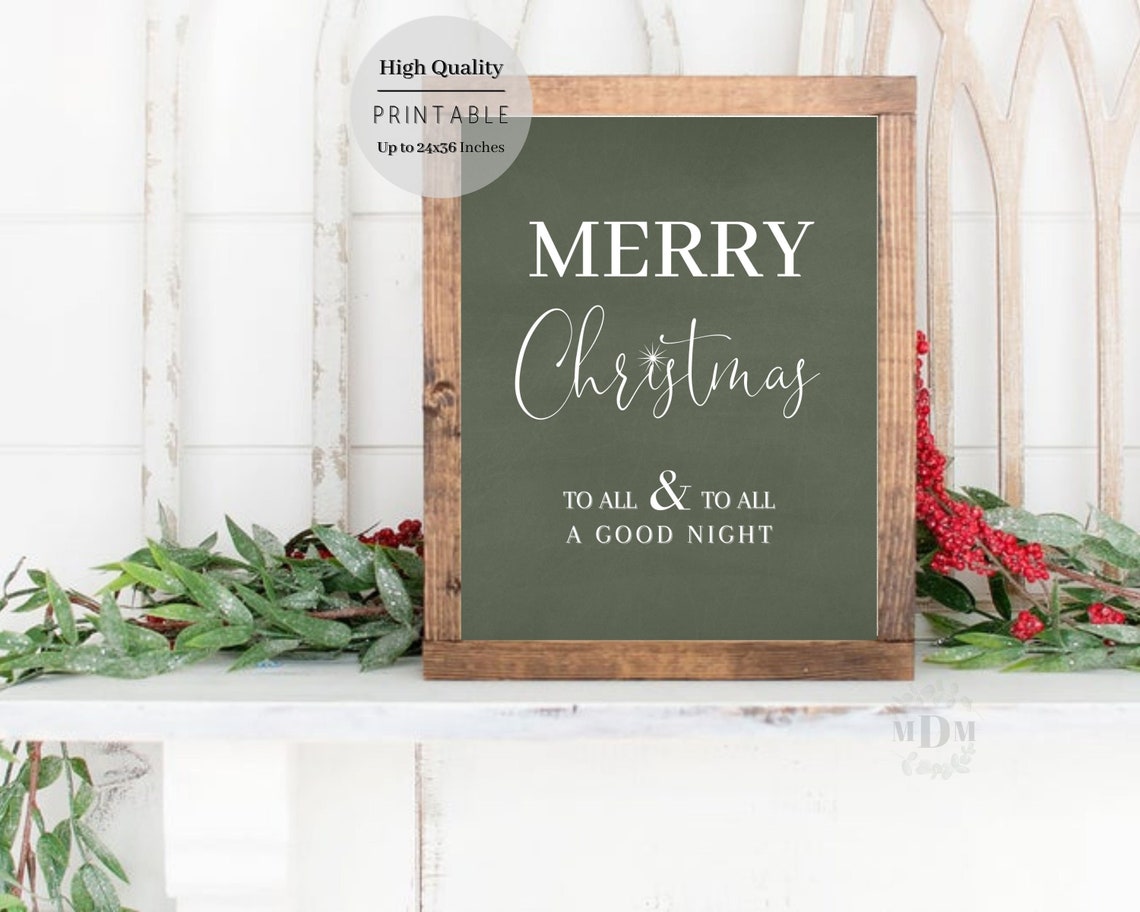 Christmas Merry Christmas To All And To All A Good Night Christmas Wall Art Christmas Poster Christmas Print Farmhouse Christmas - Image 4
