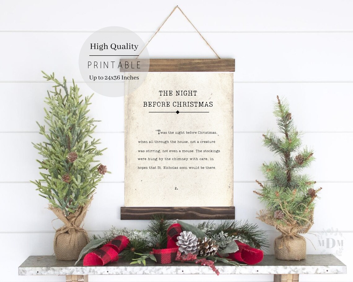 Twas The Night Before Christmas Poster, Farmhouse - Image 5