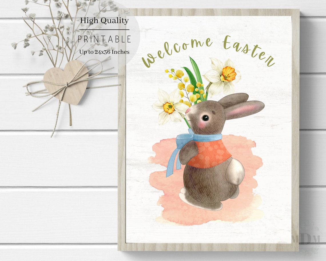Easter Bunny Art Print, Farmhouse Decor - Image 2