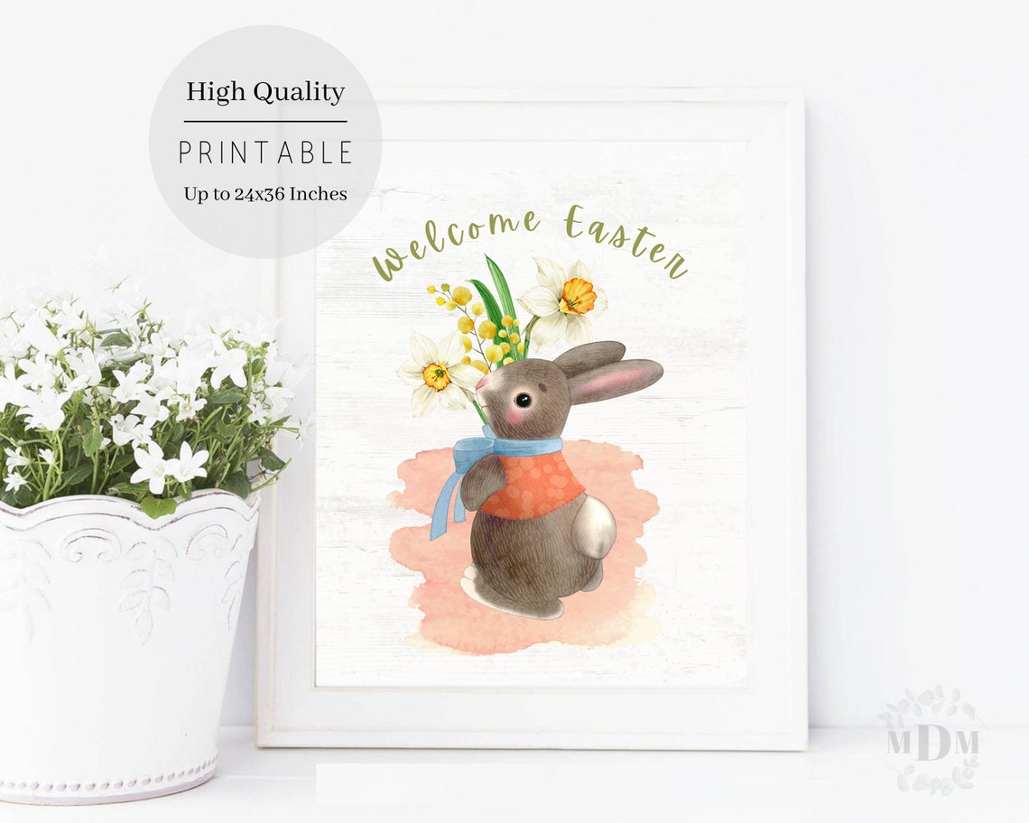 Easter Bunny Art Print, Farmhouse Decor - Image 4