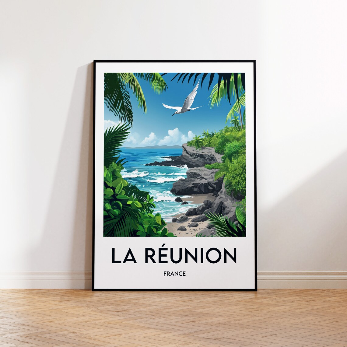 Reunion Island Vintage Travel Poster, France Art Print