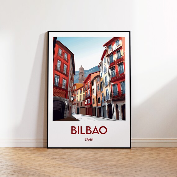 Bilbao Poster Print Basque Country Illustration Spain Gift Vintage Travel