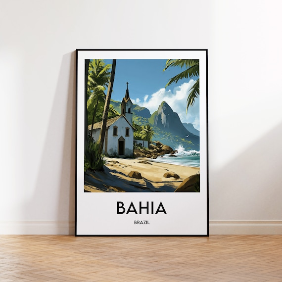 Bahia State, Brazil Retro Travel Poster