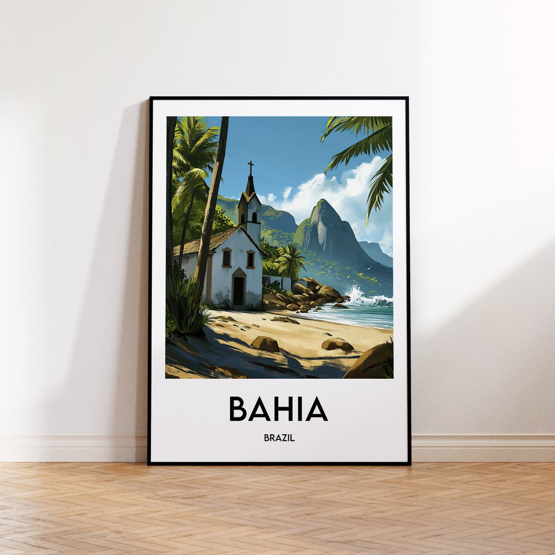 Bahia State, Brazil Retro Travel Poster