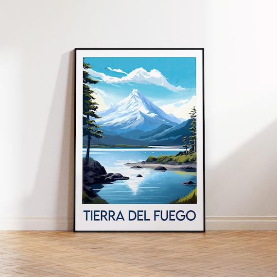 Tierra Del Fuego Poster Print Illustration Gift Vintage Travel